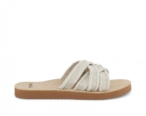 Sanuk Fraidy Slide Women Sandals Khaki / Beige,Sanuk Philippines | BN40-6320O9