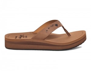 Sanuk Highland Hawaii Women Heeled Flip Flops Brown,Sanuk Philippines | FY71-8581R6