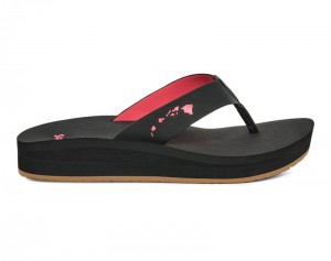 Sanuk Highland Women Heeled Flip Flops Black,Sanuk Philippines | JX64-4804V0