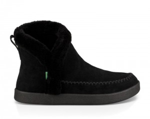 Sanuk Nice Bootah Suede Women Winter Boots Black,Sanuk Philippines | FU98-0478S0