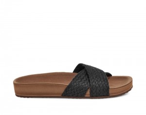 Sanuk She Cruzy Jute Vegan Slide Women Sandals Black,Sanuk Philippines | VP84-6184X7