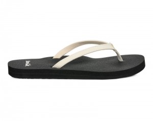 Sanuk Yoga Joy II Women Flip Flops White / Black,Sanuk Philippines | OI15-3365R7