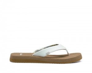 Sanuk Yoga Mat Cushioned Women Sandals White / Brown,Sanuk Philippines | IY43-2253L7