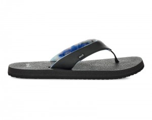Sanuk Yoga Mat Kids' Flip Flops Black / Blue,Sanuk Philippines | LJ22-5022P2