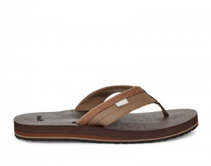 Sanuk Ziggy Water-Friendly Men Flip Flops Brown,Sanuk Philippines | HI68-2868G0